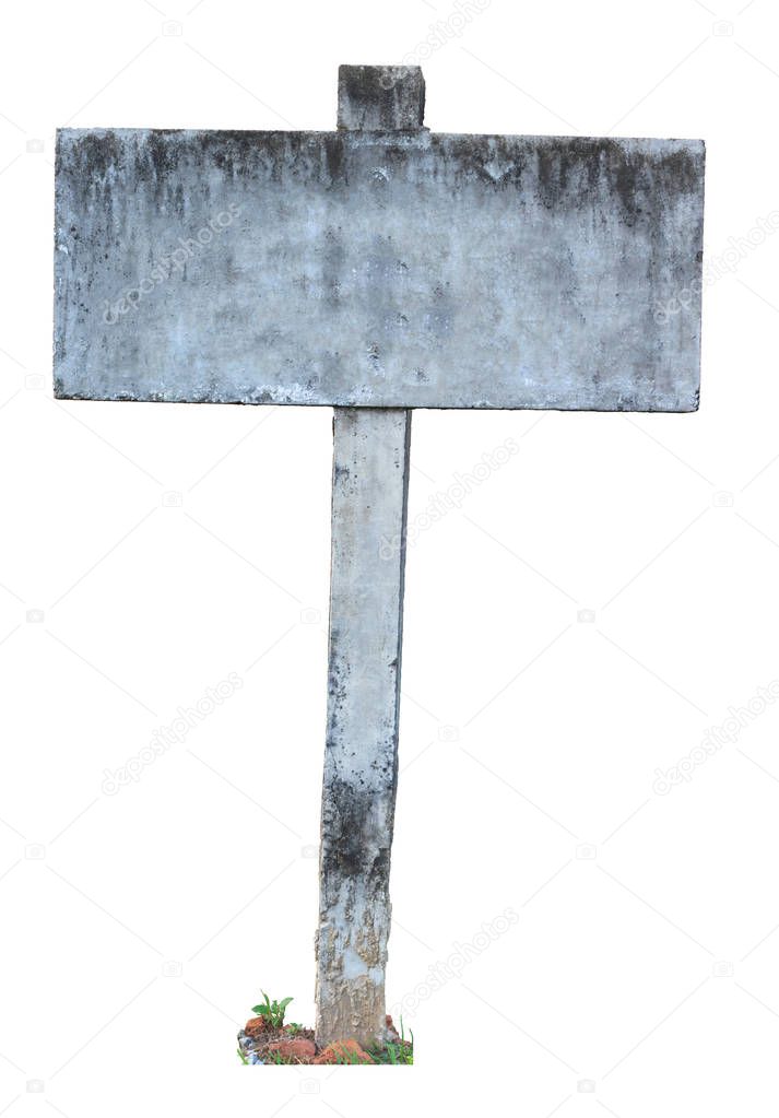 Signs on white background