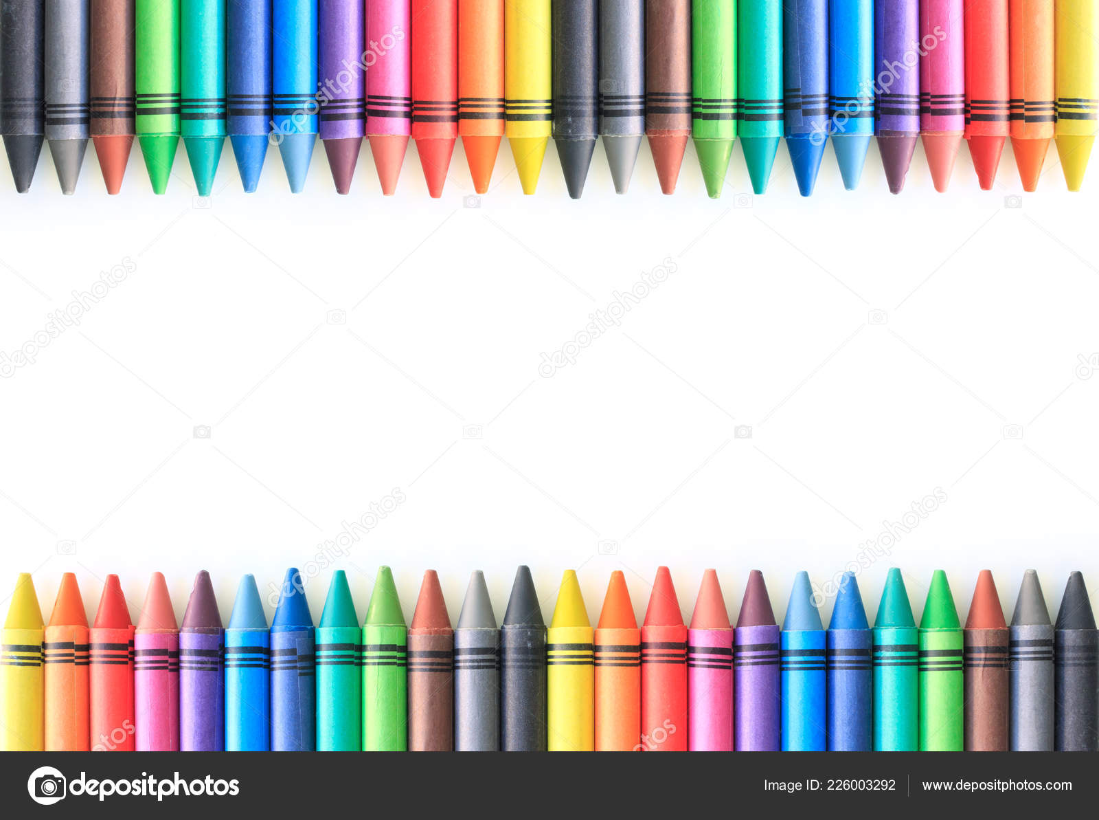 Crayon Drawing Border Multicolored Background Stock Photo by ©anginta ...
