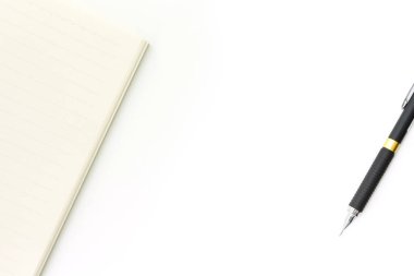 Beyaz arka plan üstünde aşk günlüğü Sevgililer günü defter