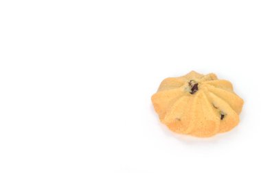 çikolata parçalı kurabiye bisküvi üzerinde beyaz bakcground