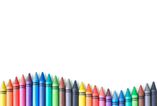 Crayon Drawing Border Multicolored Background — Stock Photo, Image