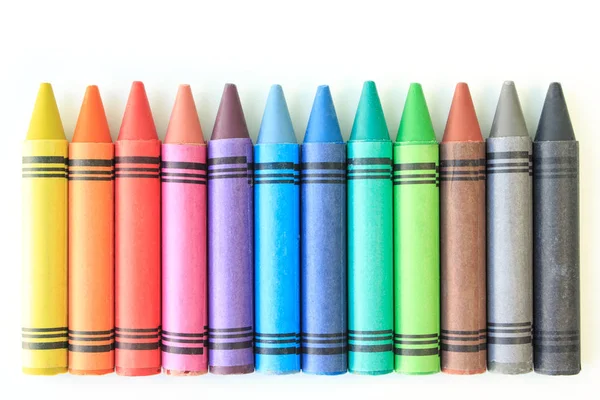 Crayon Drawing Border Multicolored Background — Stock Photo, Image