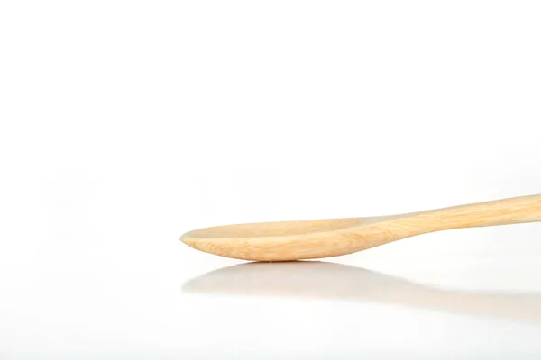 Посуда Деревянная Ложка Белом Фоне — стоковое фото
