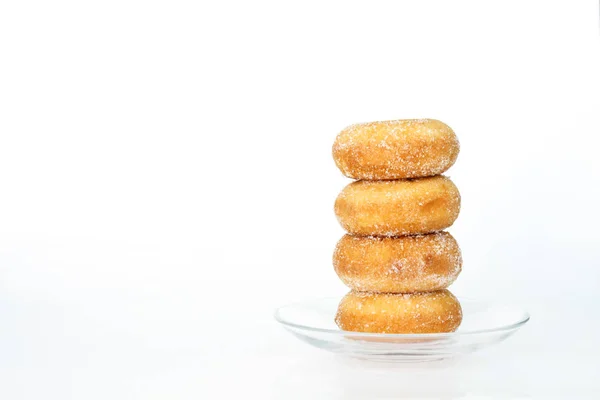 Donut Zucker Auf Weißem Hintergrund — Stockfoto