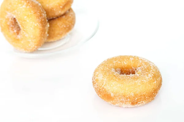 Donut Zucker Auf Weißem Hintergrund — Stockfoto