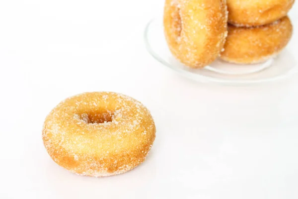 Donut Zucker Auf Weißem Hintergrund — Stockfoto