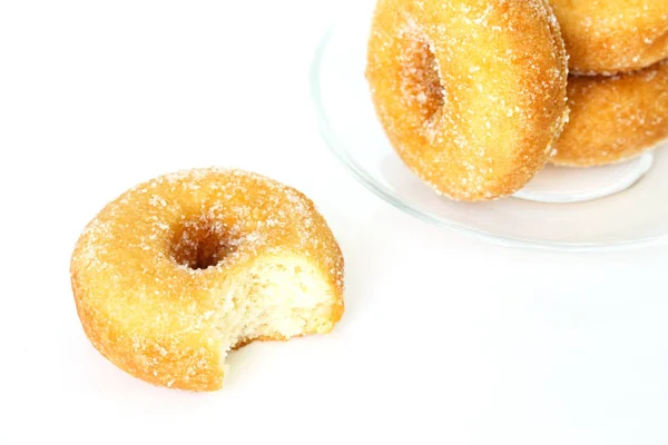 Donut Zucker Auf Weißem Hintergrund — Stockfoto