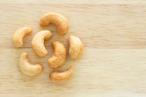 Cashew Nuts Wooden Background — Stock Photo, Image