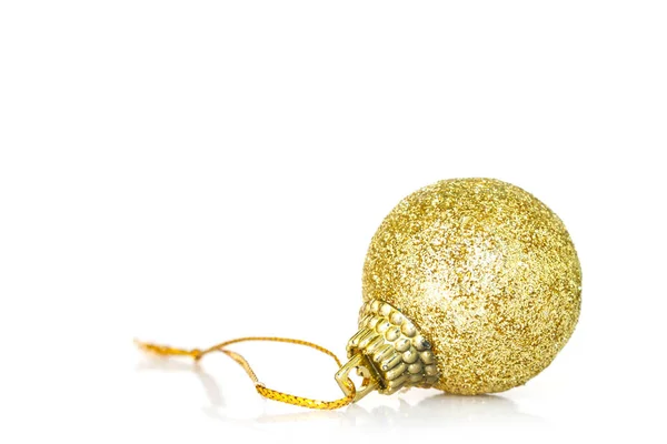 Christmas Ornament Guld Dekoration Vit Bakgrund — Stockfoto