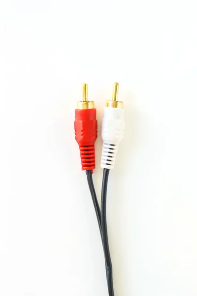 Kabel Media Vit Bakgrund — Stockfoto