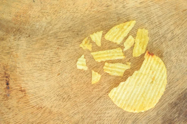 Krispig Potatis Chips Skräpmat Ohälsosam Mat — Stockfoto