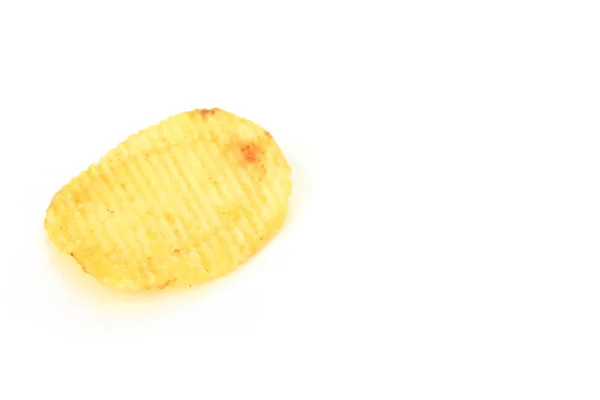 Batata Crocante Batatas Fritas Junk Alimentos Alimentos Insalubres Fundo Branco — Fotografia de Stock