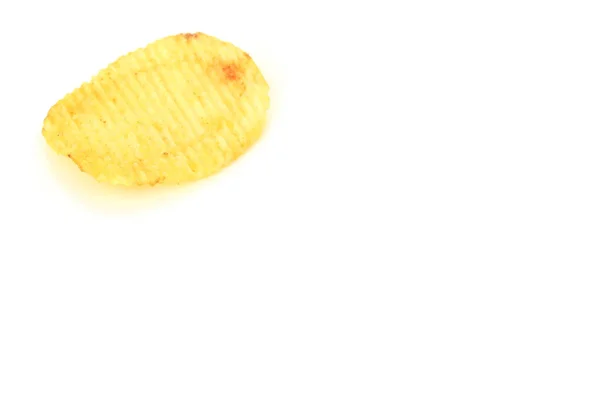 Crispy Potato Chips Junk Food Unhealthy Food White Background — Stock Photo, Image