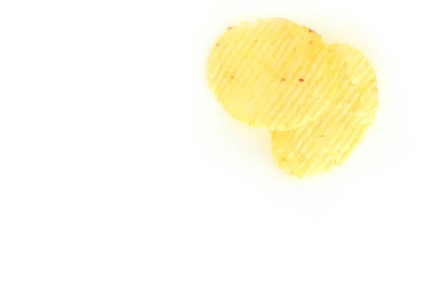 Batata Crocante Batatas Fritas Junk Alimentos Alimentos Insalubres Fundo Branco — Fotografia de Stock