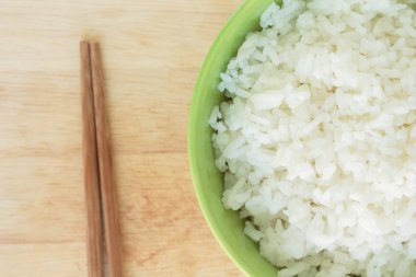 Beyaz basmati pirinç kase doğal gıda pişmiş