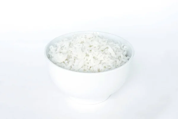 Cozido Tigela Arroz Basmati Branco Comida Natural — Fotografia de Stock