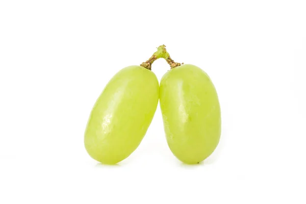 Dieta Uva Verde Fruta Orgánica Sobre Fondo Blanco — Foto de Stock