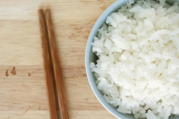 Plato Arroz Basmati Blanco Cocido Comida Natural —  Fotos de Stock