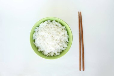 Beyaz basmati pirinç kase doğal gıda pişmiş