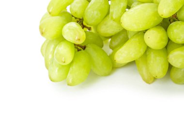 yeşil üzüm diyet meyve beyaz arka plan üzerinde organik