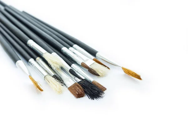 Paint Brush Set Tool Art White Background — Stock Photo, Image