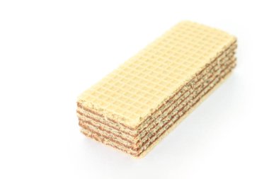 Gofret çikolata tatlı beyaz arka plan üzerinde