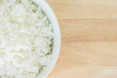 Beyaz basmati pirinç kase doğal gıda pişmiş