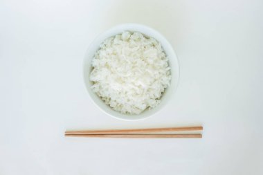 Beyaz basmati pirinç kase doğal gıda pişmiş