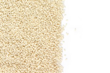 Beyaz arka plan üzerinde beyaz susam