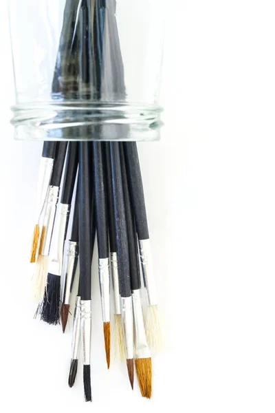 Pinsel Set Werkzeugkunst Auf Weißem Hintergrund — Stockfoto