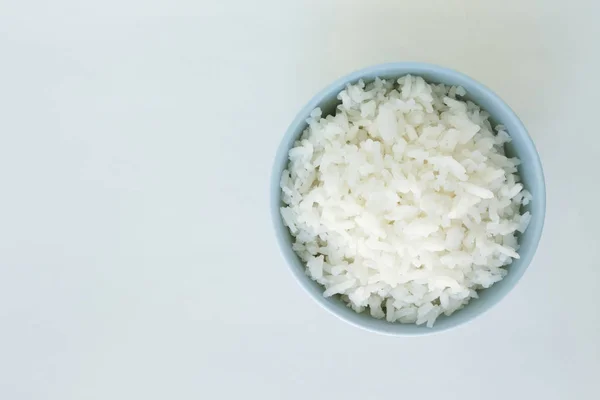 Kokta Vita Basmati Ris Skål Naturlig Mat — Stockfoto