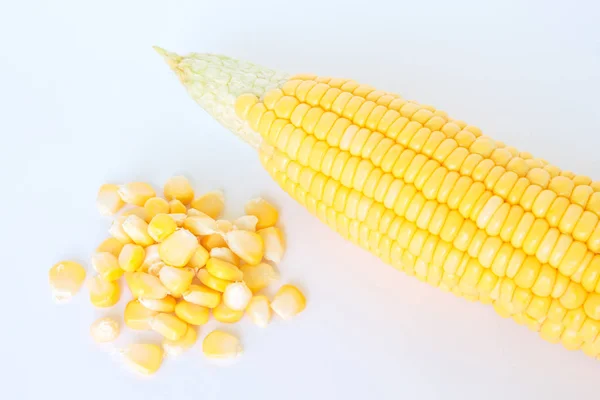 Кукуруза Органические Продукты Природы Белом Фоне — стоковое фото