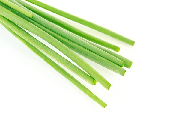 Zielona Cebula Warzyw Natura Jedzenie Białym Tle — Zdjęcie stockowe
