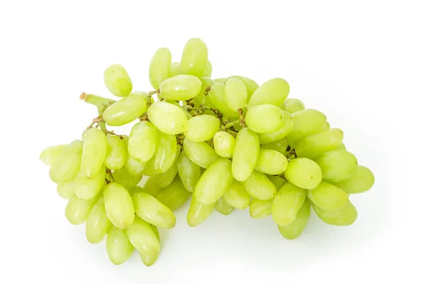 Зелений Виноград Дієта Фрукти Органічні Білому Фоні — стокове фото