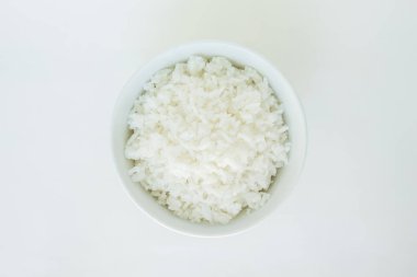 Beyaz basmati pirinç kase doğal gıda pişmiş