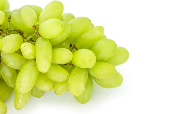 Зелений Виноград Дієта Фрукти Органічні Білому Фоні — стокове фото