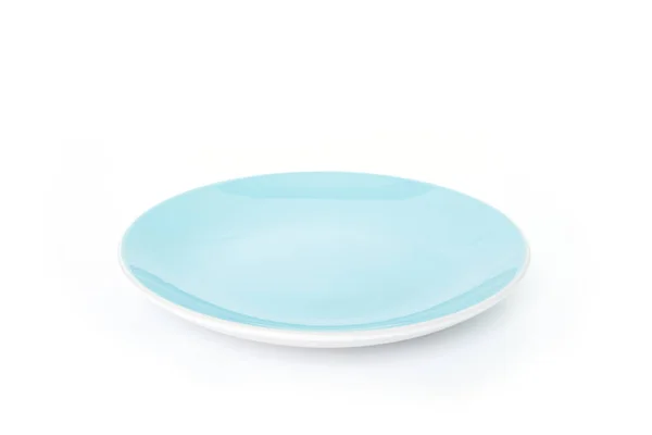 Blue Plate Empty White Background — Stock Photo, Image