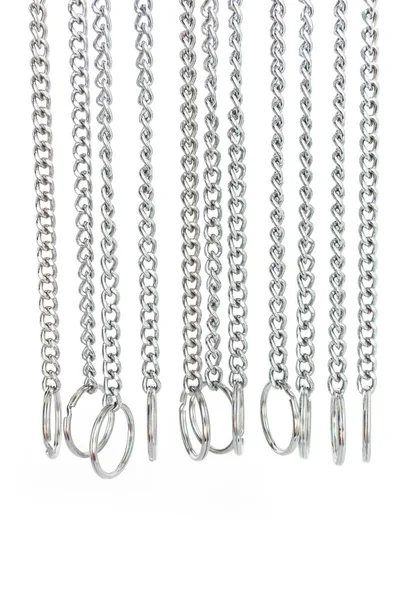 Silver Chain White Background — Stock Photo, Image