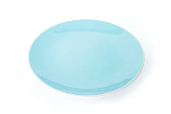 Blue Plate Empty White Background — Stock Photo, Image