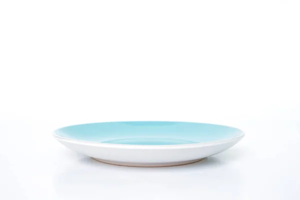 Blue Plate Empty White Background — Stock Photo, Image