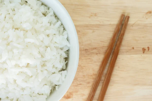 Plato Arroz Basmati Blanco Cocido Comida Natural —  Fotos de Stock