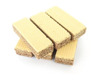 Gofret çikolata tatlı beyaz arka plan üzerinde