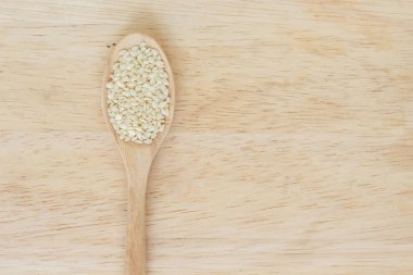 Ahşap Kağıt kaşık içinde Beyaz Susam