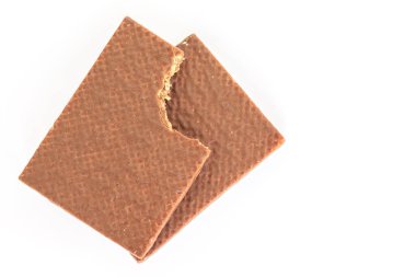 Gofret çikolata tatlı beyaz arka plan üzerinde