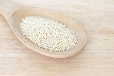 Ahşap Kağıt kaşık içinde Beyaz Susam