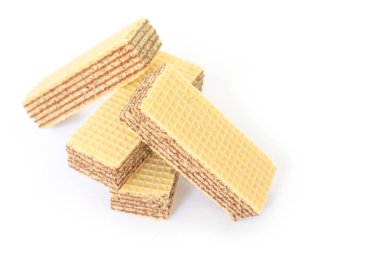 Gofret çikolata tatlı beyaz arka plan üzerinde