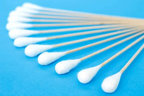 Cotton Bud Swab Clean Healthcare Blue Background — Stock Photo, Image