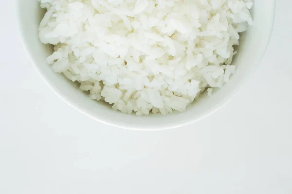 Вареный Белый Рис Басмати Миска Натуральные Продукты Питания — стоковое фото
