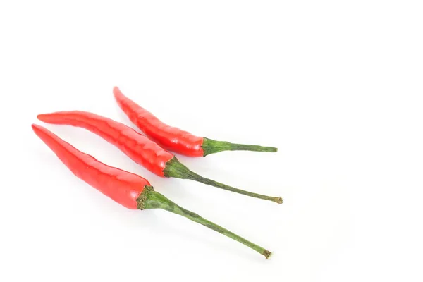 Roślinne Pikantne Papryczki Chili Czerwony Białym Tle — Zdjęcie stockowe