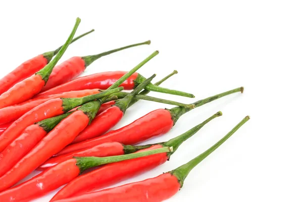 Pittige Plantaardige Rode Chili Peper Witte Achtergrond — Stockfoto